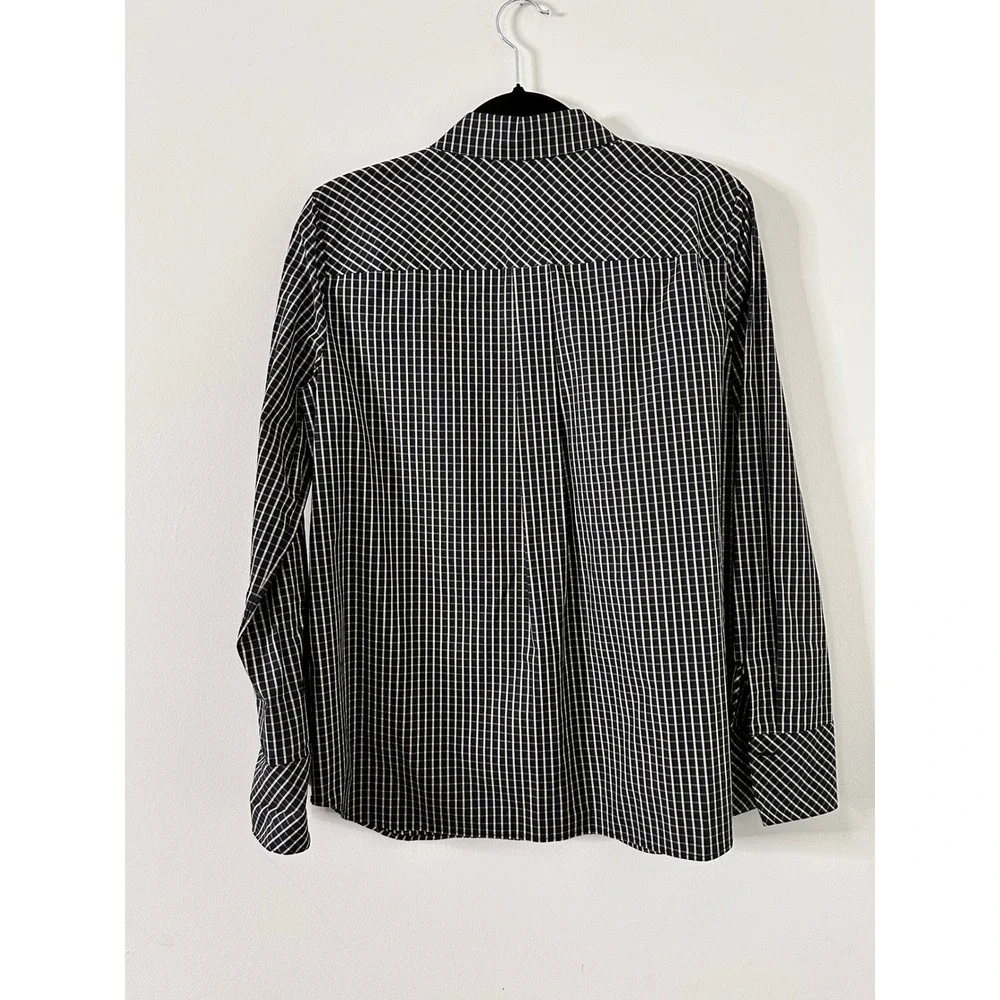 LAFAYETTE 148 NEW YORK Black White Checkered Long Sleeve Womens M - Picture 2 of 4